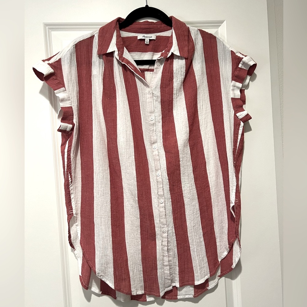 Madewell Striped Tunic Blouse Size M